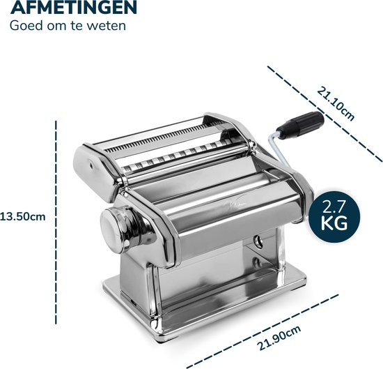 Kitchenz® pastamachine pastamaker met pasta droogrek pasta starterset pasta roller voor: ravioli , spaghetti , lasagne , etc. incl. receptenboek nrggn47v24ol y09xnr